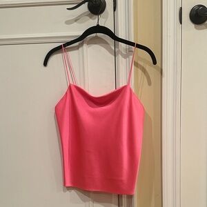 Alice and Olivia Neon Pink Spaghetti Strap Camisole Tank